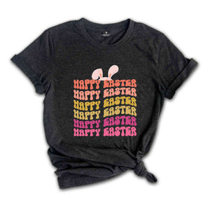 Retro Happy Easter Shirt, Bunny Shirt, Retro Easter Tee, Easter T-Shirt, Kids Easter Shirt, Easter Day Gift, Easter Party Shirt, Cute Bunny