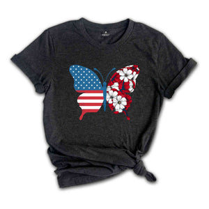 USA Butterfly Shirt, 4th Of July Shirt, Gift For 4th Of July, Patriotic Butterfly Shirts, Independence Day Tee, Floral Butterfly Tees