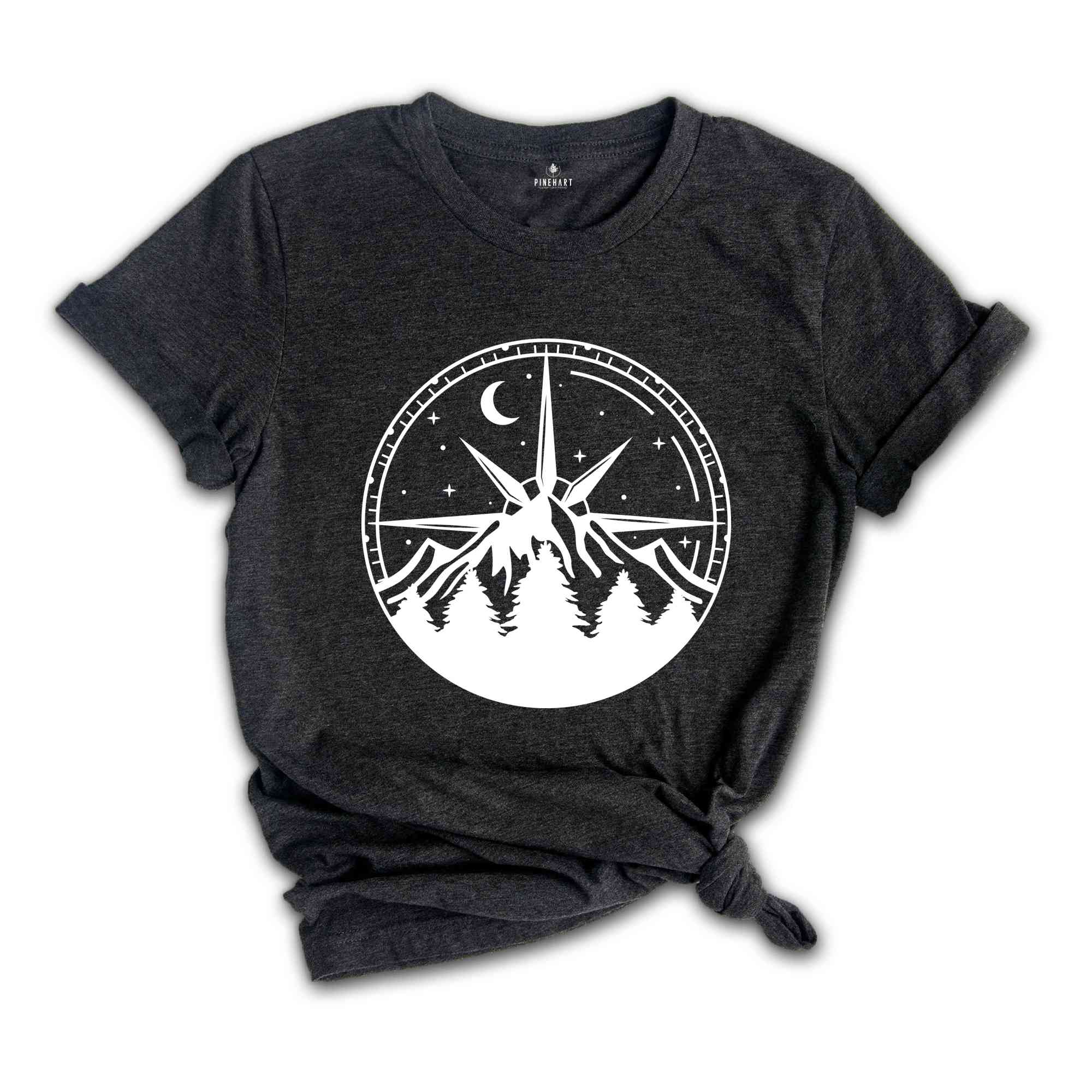 Compass Shirt, Mountain Shirt, Hiking Shirt, Outdoor Shirt, Camper Gift, Nature Lover Gift, Traveler Shirt, Nature Lover Shirt, Camping Tee