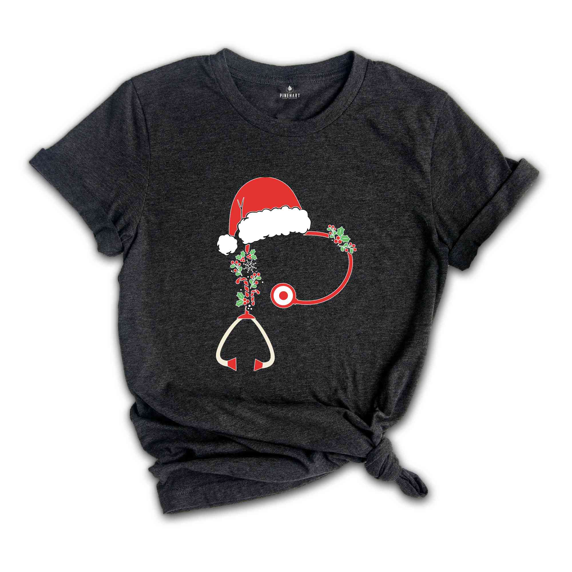 Christmas Stethoscope Shirt, Nursing T-Shirt, Cute Christmas Tee, Christmas Doctor Gift, Nurse Christmas Shirt, Holiday Gift