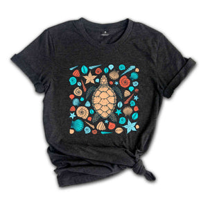 Turtle Shirt, Retro Sea Turtle, Beach Lover Shirt, Colorful Turtle Shirt, Save the Sea Turtles Shirt, Turtle Lover Shirt