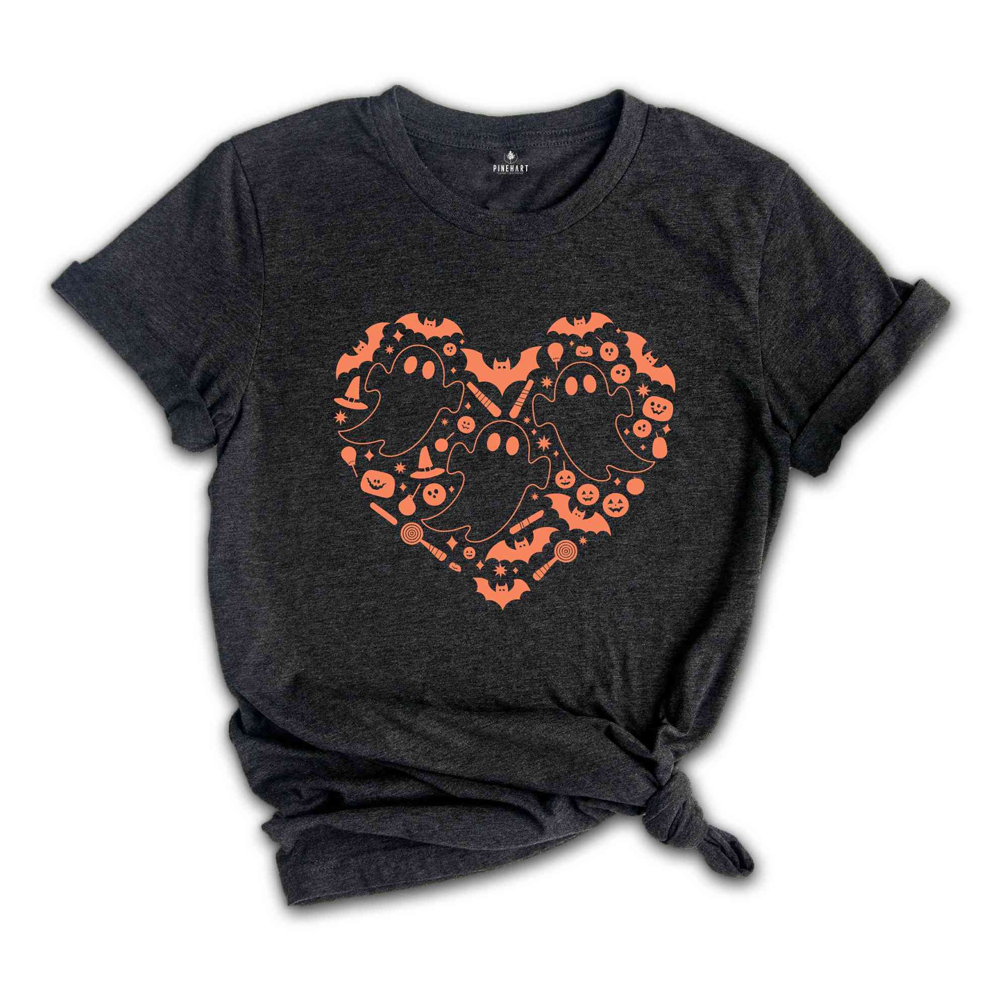 Halloween Ghost Shirt, Halloween Heart Shirt, Halloween Shirt, Cute Ghost Shirt, Fall Season Shirt, Vintage Ghost Shirt