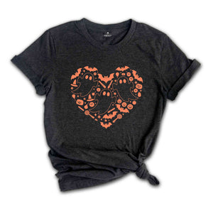 Halloween Ghost Shirt, Halloween Heart Shirt, Halloween Shirt, Cute Ghost Shirt, Fall Season Shirt, Vintage Ghost Shirt