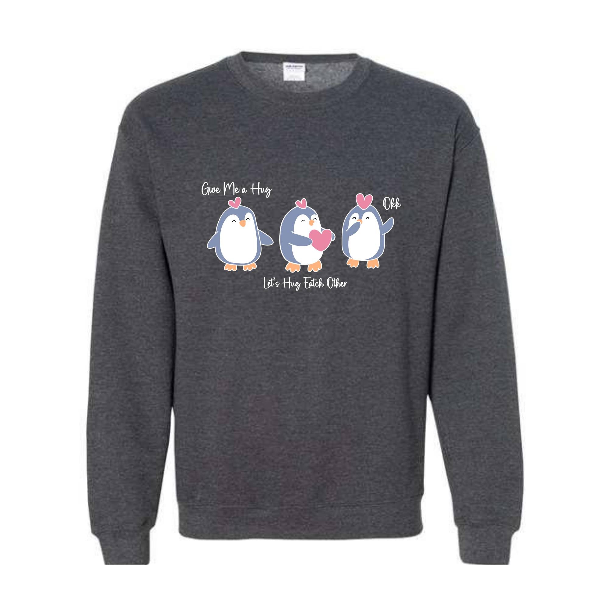 Penguins Sweater, Funny Sweater, Trendy Sweater, Hearts Sweatshirt, Happy Valetine, Funny Valetine, Cute Sweater, Hug Me Sweater