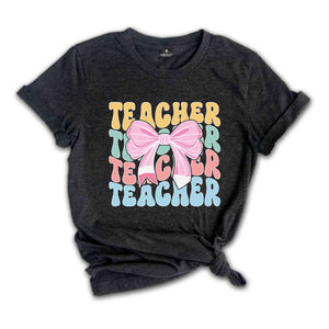 Teacher Coquette Shirt, Teacher Pencil Coquette Bow Shirt, Teacher T-Shirt, Teacher Appreciation Shirt, Gifts For Teachers