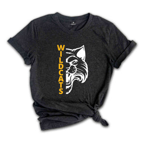 Wildcats Shirt, Wildcat Shirt, Custom School Name Shirt, Sports Team Shirt, Mascot Shirt, School Sports Team Shirt, School Shirt, Team Shirt