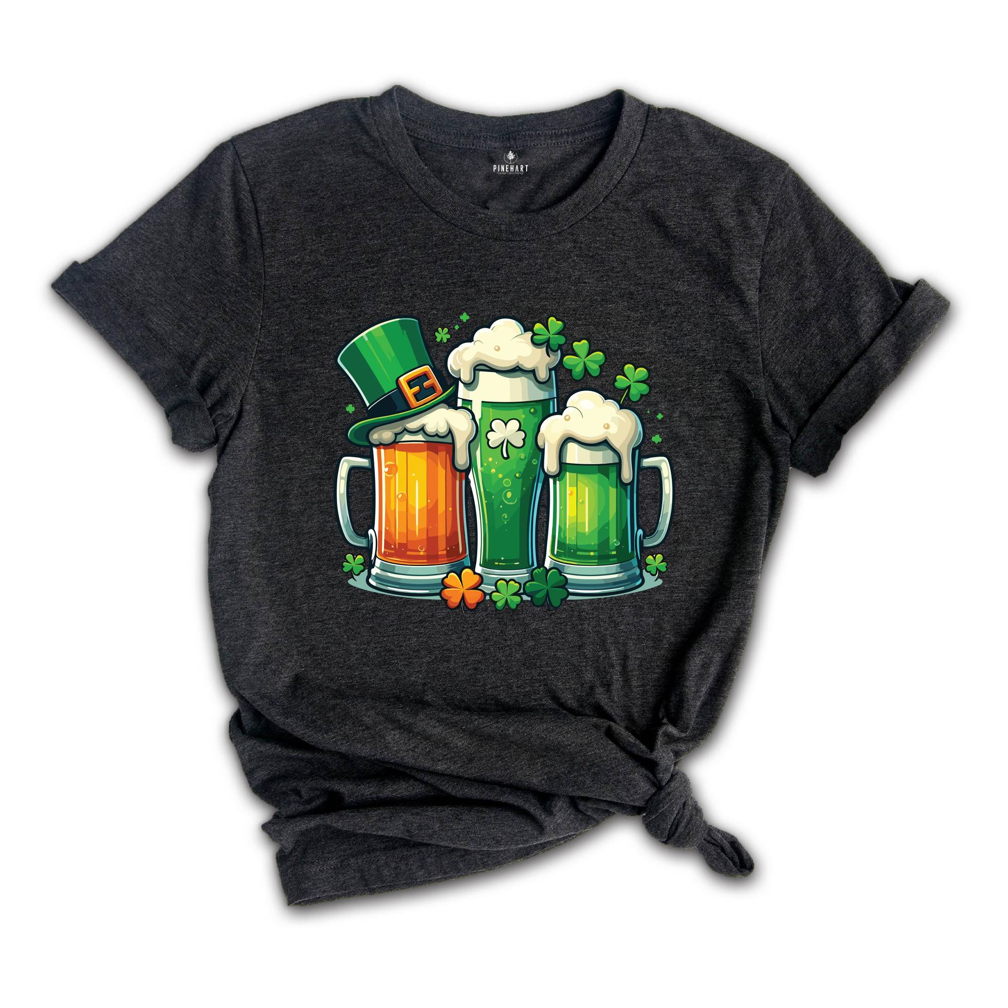 Irish Beer St. Patrick's Day Shirt, Paddy's Day Drinking Shirt, Shamrock Shirt, Ireland Flag Shirt, Beer Lover Shirt, Shamrock Beer Shirt