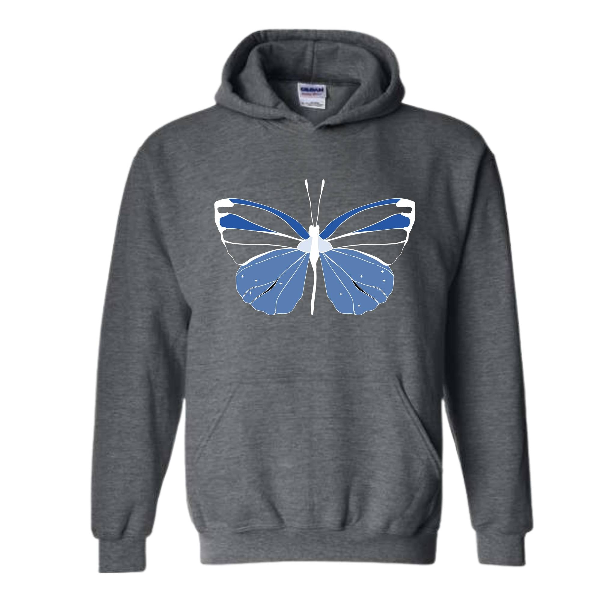 Blue Butterfly Sweatshirt, Butterfly Lover Sweatshirt, Butterfly Hoodie, Butterflies Sweater, Blue Lover Gift, Woman Butterfly Sweatshirt