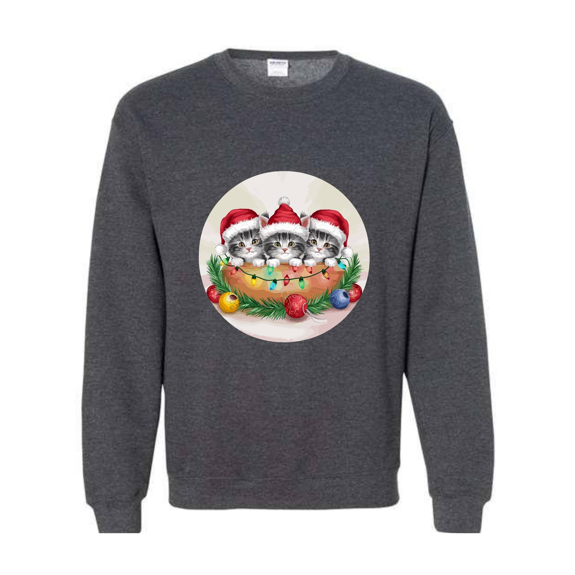 Vintage 90s Cat Christmas Sweatshirt, Kitten Christmas Sweatshirt, Retro Christmas, Classic Christmas Shirt, Xmas Sweatshirt, Cat Lover