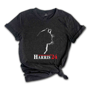 Harris 2024 Cat T-Shirt, Kamala Harris Shirt, Kamala Harris Tee, Elections Gifts, Kamala For The People Shirt