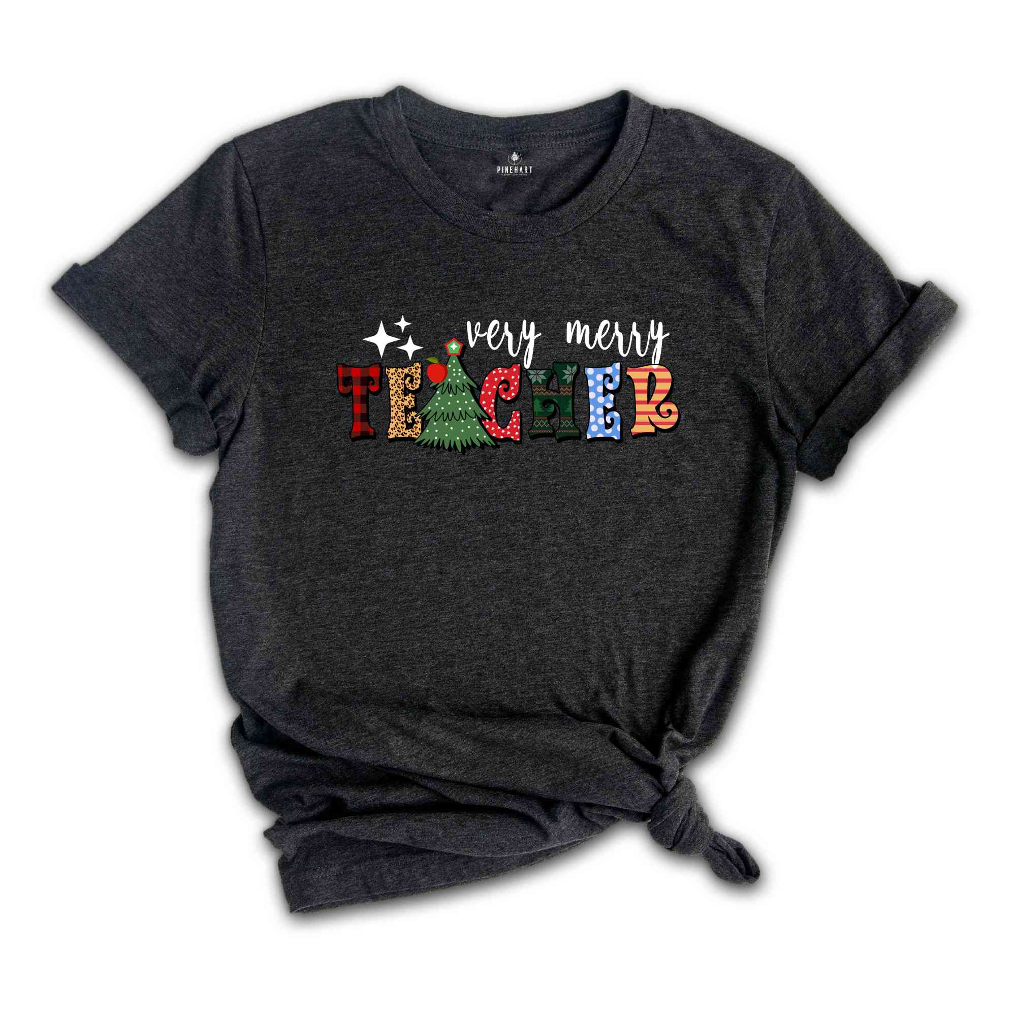 Very Merry Teacher Christmas T-Shirt, Christmas Gift, Teacher Apparel, Teaching Shirt, Xmas Teacher Gift, Happy New Year Tee