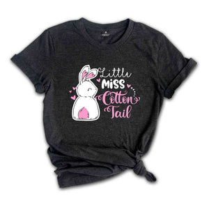 Little Miss Cotton Tail T-shirt, Bunny Lover Shirt, Easter Party Tee, Happy Easter 2024 Gift, Cute Easter Gift