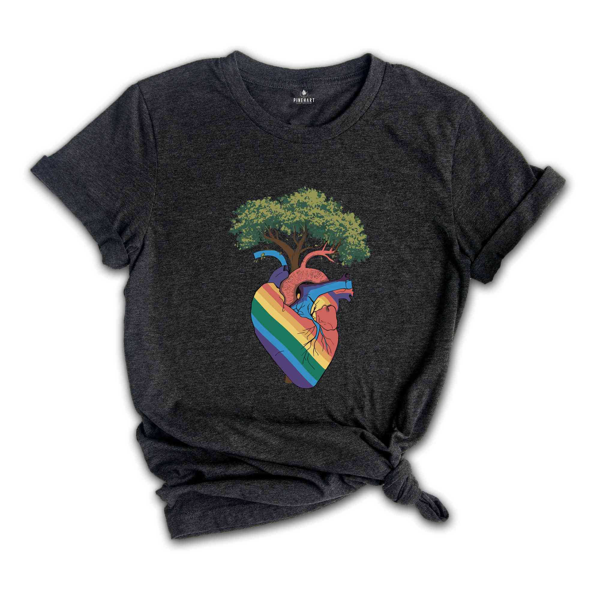 Progress Pride Shirt, Rainbow Pride Flag Gift, LGBT Shirt, Pride Month Festival Shirt, Inclusive Flag Shirt, Heart Tree of Life Shirt