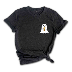 Halloween Pocket Ghost Shirt, Little Ghost Coffee Shirt, Ghost Pocket Shirt, Spooky Season Shirt, Halloween Shirt, Cute Ghost Shirt