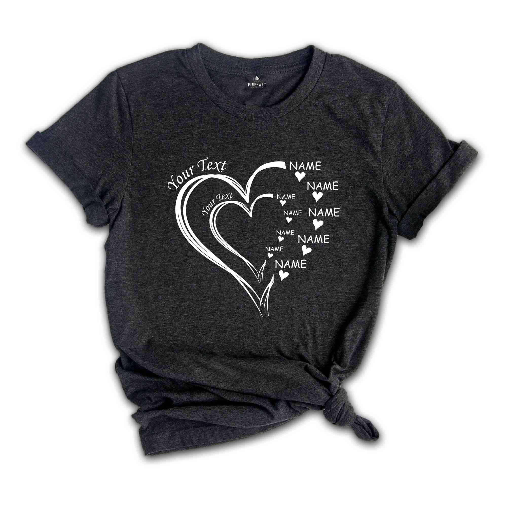 Custom Heart Grandkid Name, Custom Heart Momkid Shirt, Mother's Day Shirt, Personalized Mom Day Gift, Mama Shirt, Mom Heart Shirt