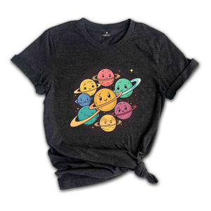 Smiling Planets Shirt, Galaxy Shirt, Space Shirt, Gift for Astronomer, Astrology Shirt, Cosmic Shirt, Solar System T-Shirt