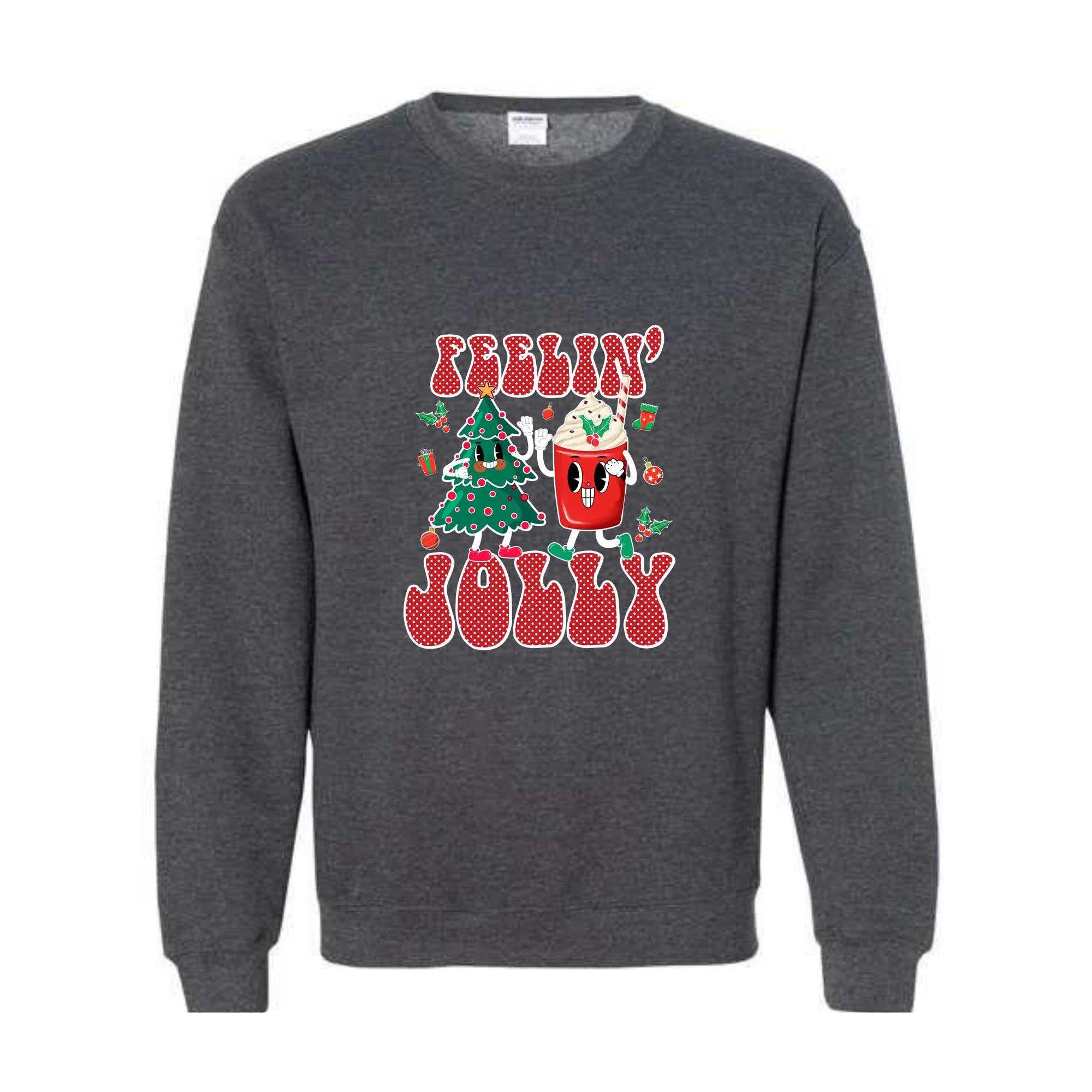 Feelin' Jolly Sweatshirt, Cute Christmas Sweater, Christmas Party Outfit, Christmas Crewneck Sweatshirt, Holiday Sweater, Christmas Gift