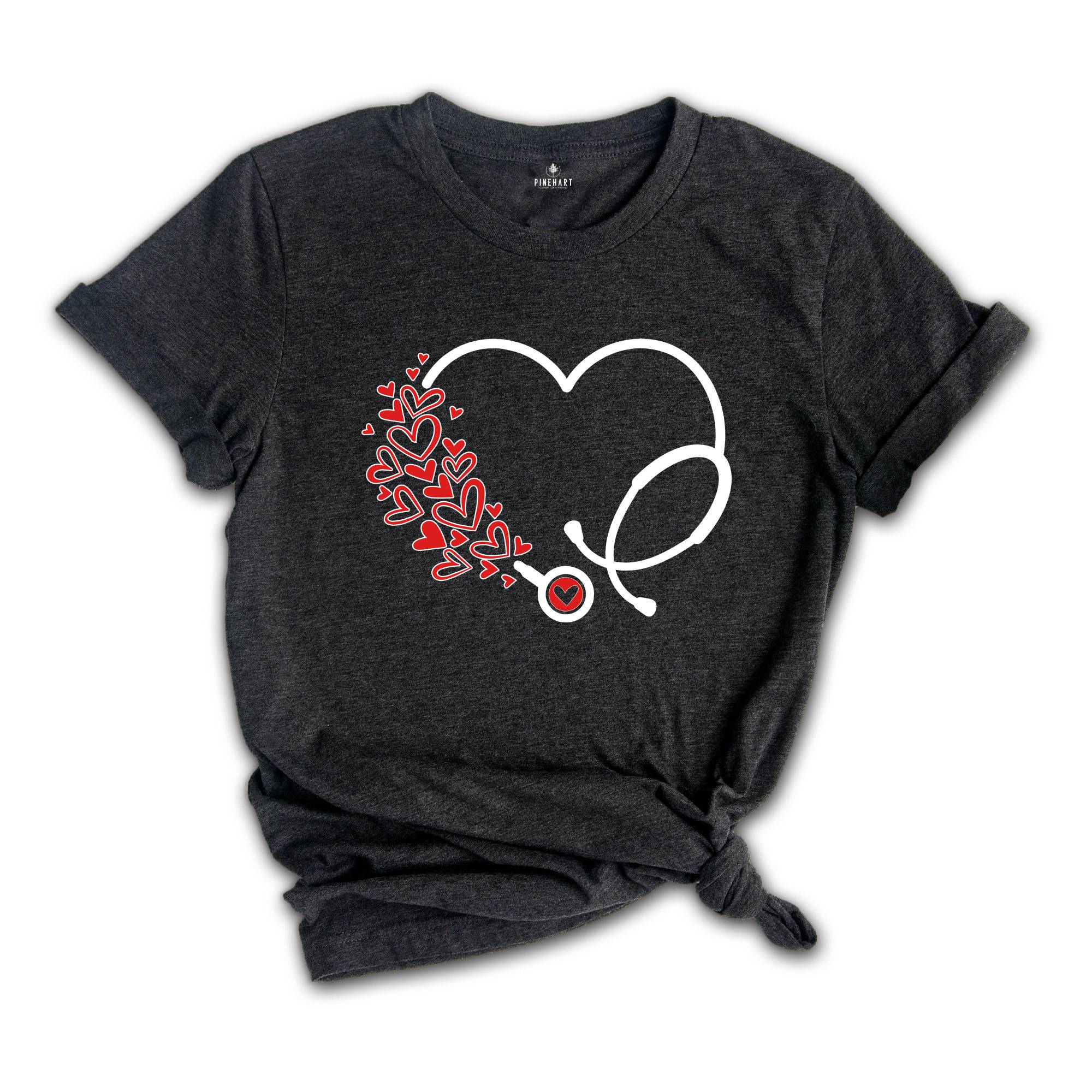 Valentine's Day Stethoscope Shirt, Valentine Nurse Tee, Valentine Doctor Tshirt, Heart Stethoscope, Valentine Day Nurse Gift