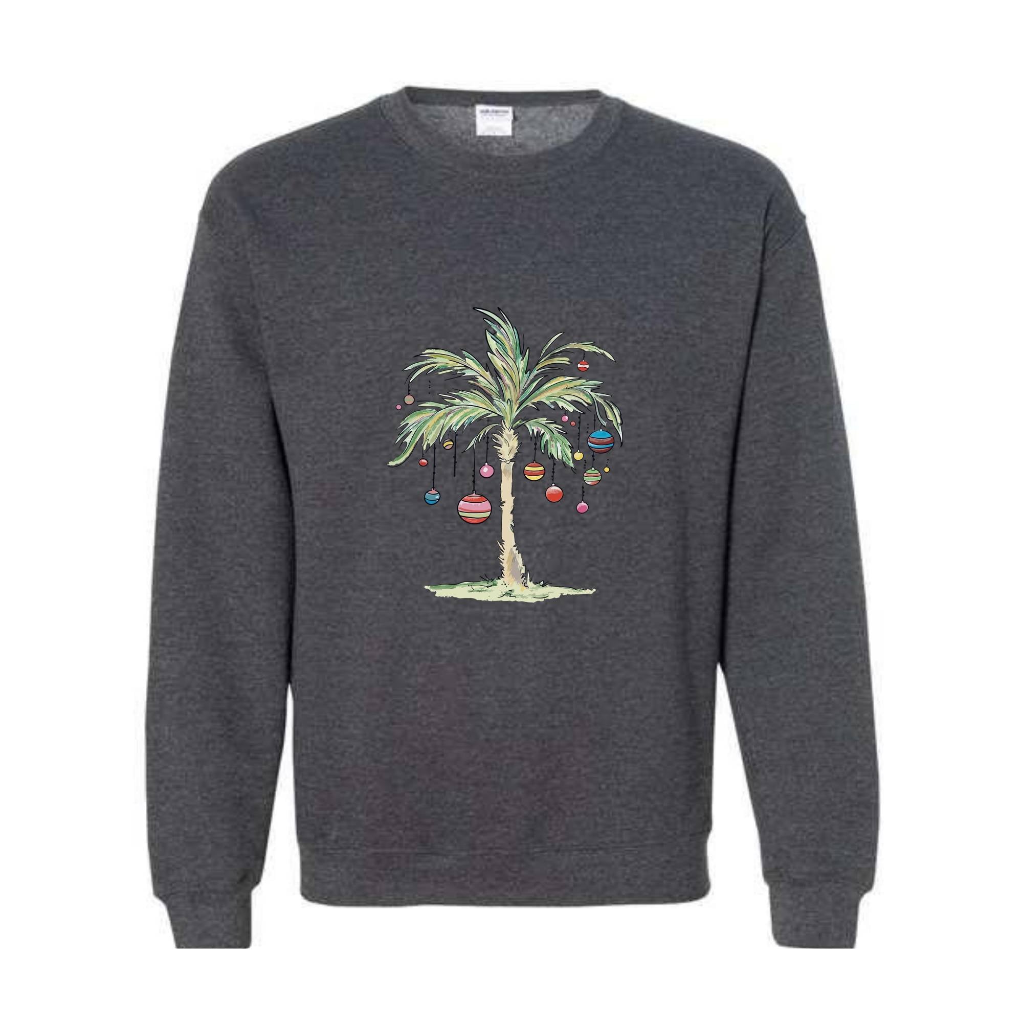 Christmas Palm Tree Sweatshirt, Tropical Christmas Sweatshirt, Aloha Christmas Sweater, Holiday Beach Sweatshirt