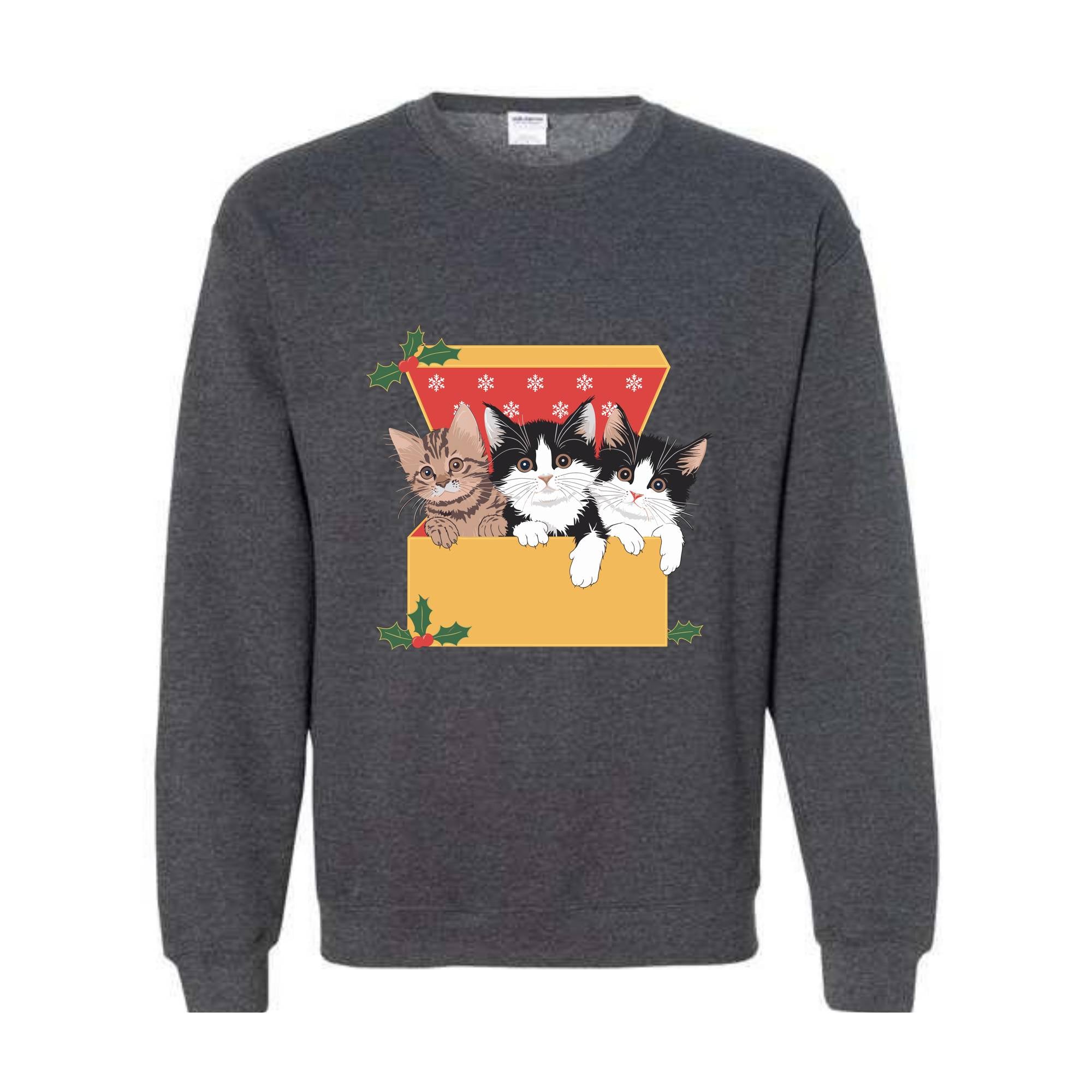 Cute Cat Christmas Sweatshirt, 90s Cat Christmas Hoodie, Retro Christmas Gift, Funny Cat Christmas Sweatshirt, Cat Lover Gift