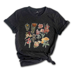 Vintage Flowers Shirt, Vintage Botanical Flowers, Cute Floral Shirt For Women, Floral Tee, Vintage Design Tee