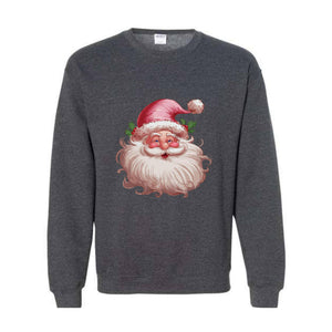 Pink Santa Retro Christmas Sweatshirts, Pink Christmas Matching Family Sweaters, Pink Vintage Holiday Sweat, Xmas Santa Sweatshirt