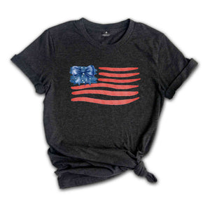 Coquette 4th of July T-Shirt, American Flag Shirt, Retro Independence Day Shirt, Fourth Of July Gifts