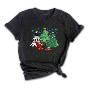 Christmas Badminton Tree T-Shirt, Sport Lover Tee, Badminton Lover Gift, Badminton Coach Shirt, Funny Badminton Shirt, Christmas Gift