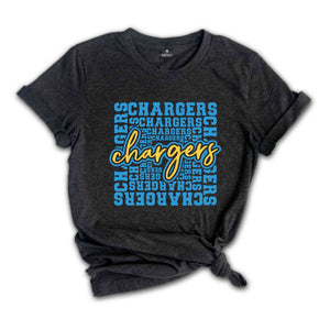 Chargers Shirt, Chargers Mascot Shirt, Mascot Team Shirt, Chargers Sport Shirt, School Spirit Shirt, Chargers Cheer Shirt