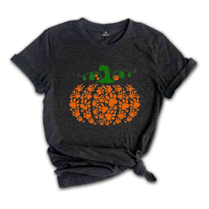 Paw Pumpkin Shirt, Paw Print Shirt, Pumpkin Dog Shirt, Dog Halloween Shirt, Retro Pumpkin Tee, Halloween T-Shirt