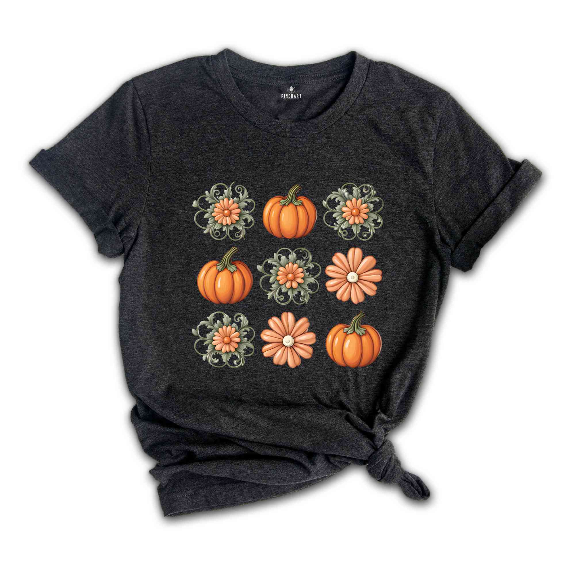 Flower Pumpkin Shirt, Fall Pumpkin Shirt, Flower Shirt, Autumn Shirt, Cozy Season Shirt, Pumpkin Spice Shirt, Hello Pumpkin Shirt