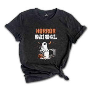 Horror Movies And Chill Halloween Shirt, Halloween Shirt, Sheet Ghosts Shirt, Funny Halloween Shirt, Movie Night Shirt