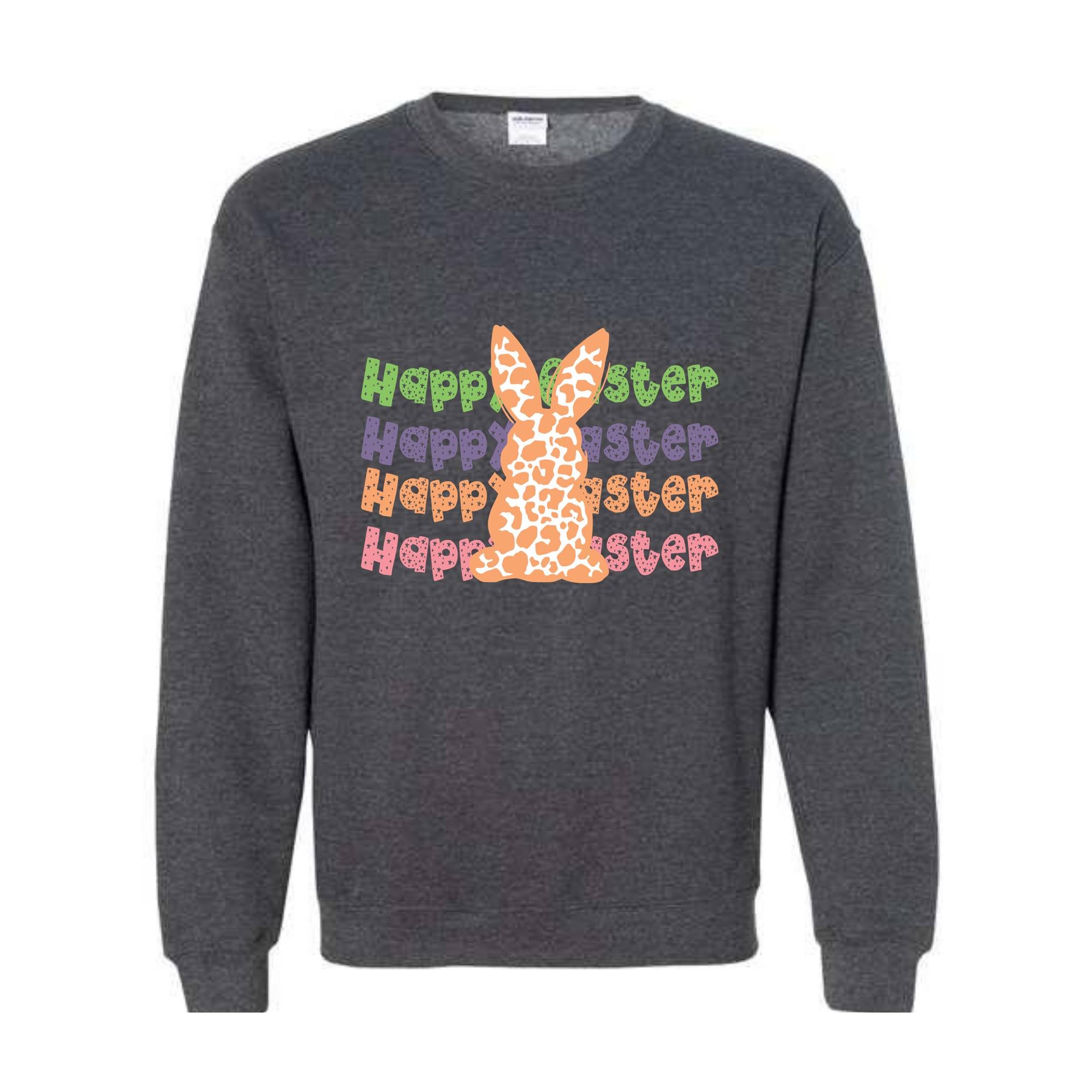 Happy Easter Leopard Print Bunny Sweatshirt, Easter Bunny Hoodie, Cute Bunny Cheetah Print Sweater, Easter Hoodie