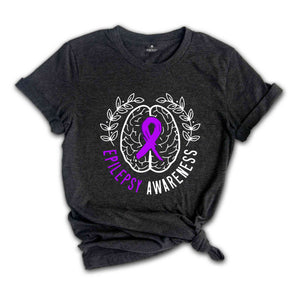 Epilepsy Awareness Crewneck Sweatshirt, Neurodiversity T-Shirt, Epilepsy Gift, Motivational Tee, Epilepsy Mom Shirt, Purple Ribbon Tee