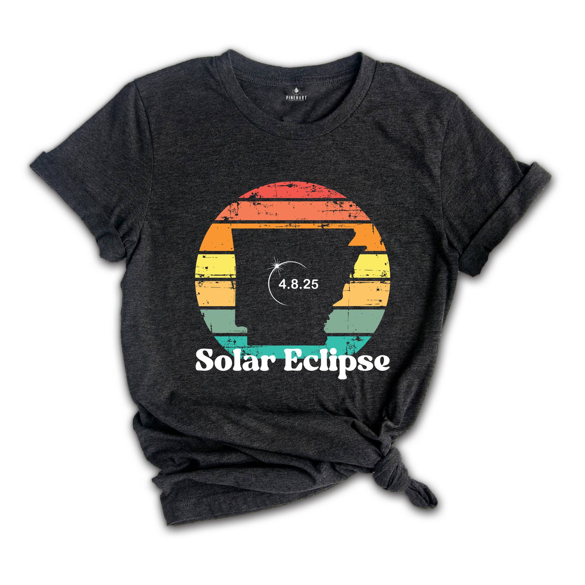 Arkansas Solar Eclipse T-Shirt, April 8 2025 Solar Eclipse, Total Solar Eclipse Apparel, Solar Eclipse Shirt