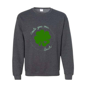 Shamrock St Patricks Day Sweatshirt, Clover Sweater, Green Pullover, Irish Gift, Lucky Charm , Custom Sweatshirt