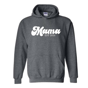 Mama Est 2024 Sweatshirt, Mama Sweatshirt, Mama To Be Hoodie, Future Mama Gift, New Mama Sweatshirt, Pregnancy Hoodie, Baby Shower Sweater