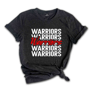 Team Mascot T-Shirt, Warriors Team Shirt, Warriors Football Tee, Warriors Fan Gift, Warriors School Shirt, Warriors School Spirit