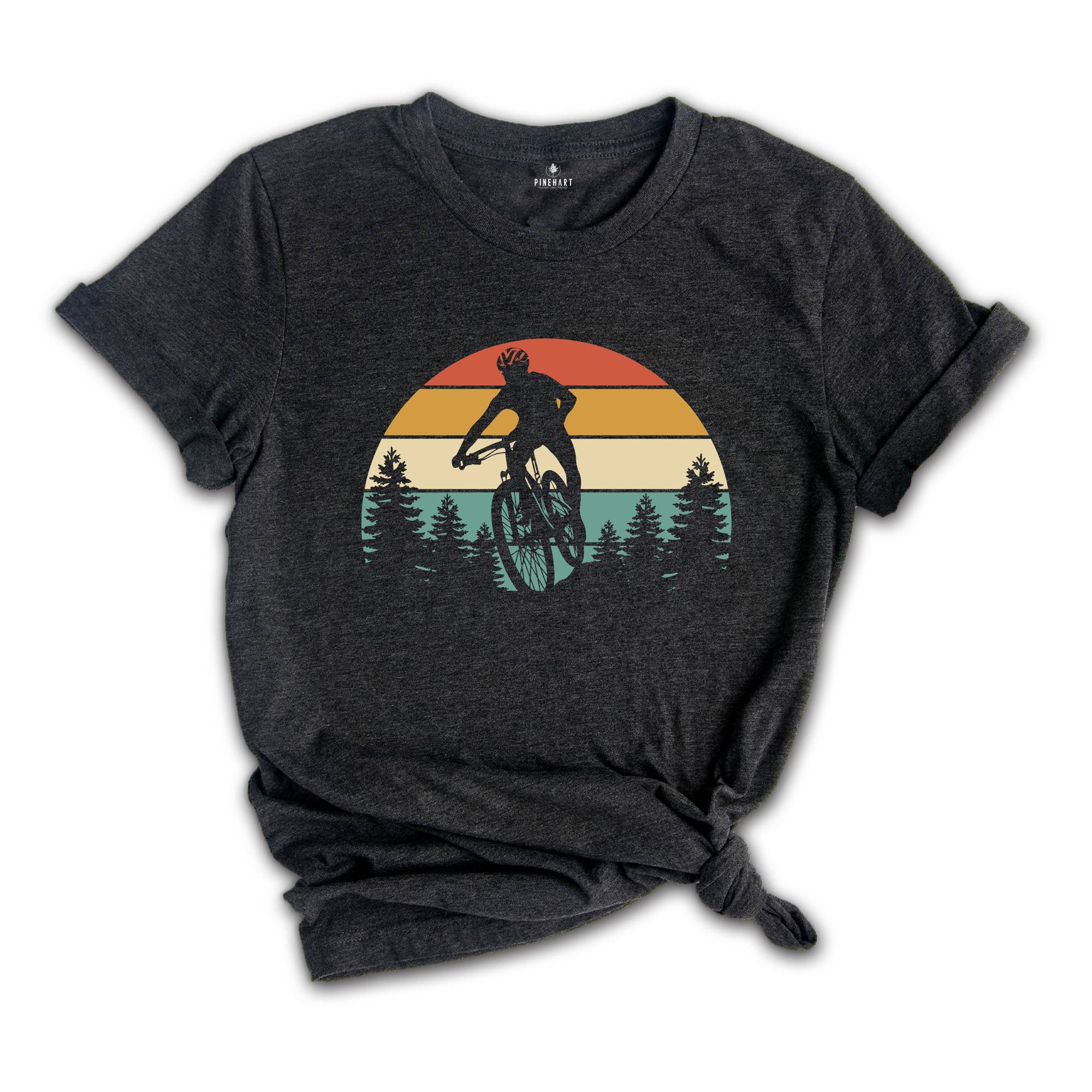 Sunset Mountain Biking Retro Shirt Biker Gifts , Bike Lover Gift, Bicycle Sport, Cyclist Shirts Bikers Tee, Mountain Biking, Retro Cycling