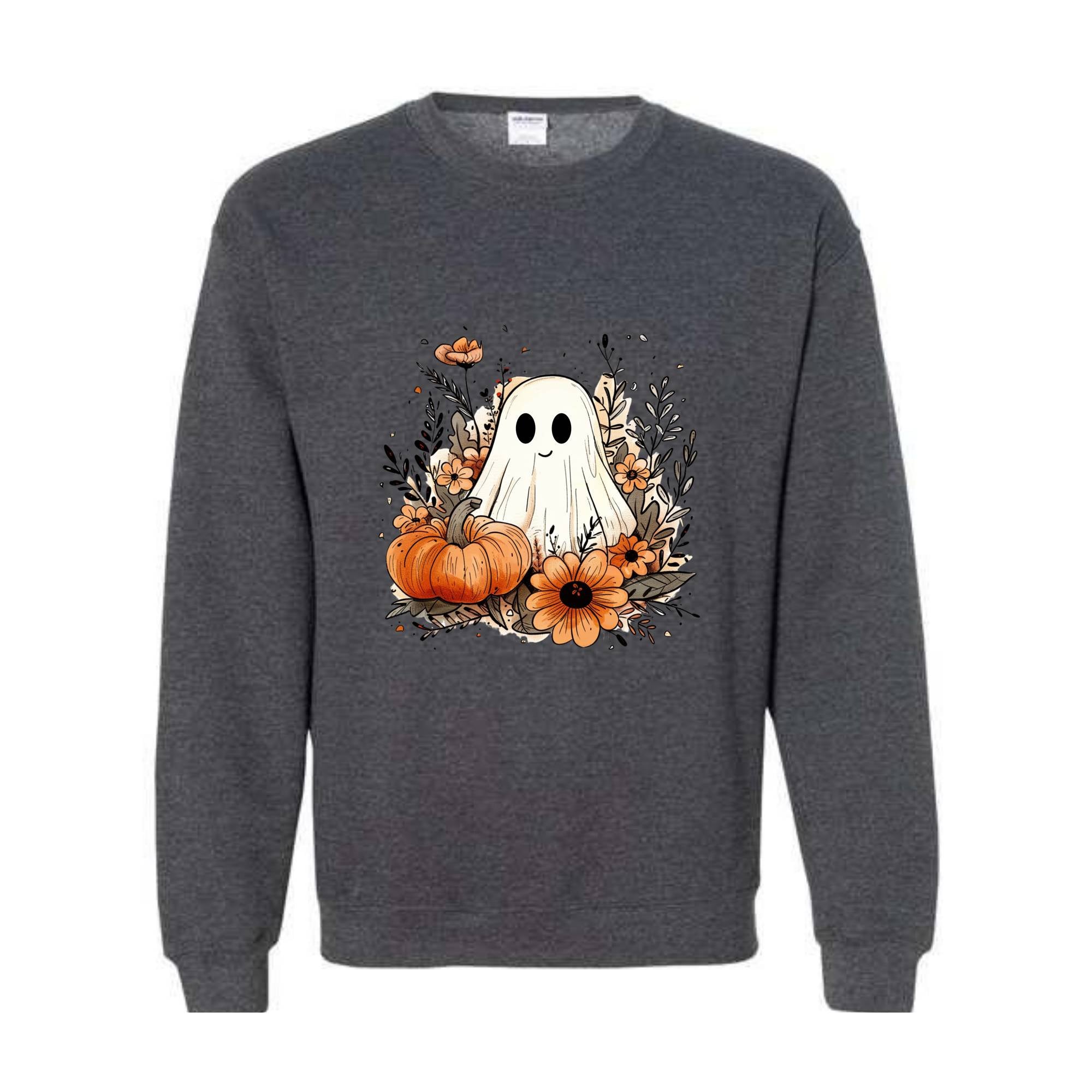 Floral Ghost Sweatshirt, Fall Ghost Sweatshirt, Fall Crewneck, Halloween Sweater, Boo Sweatshirt, Ghost Sweatshirt, Cute Fall Sweater