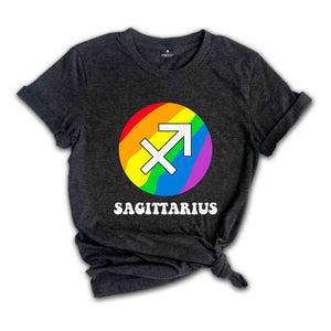 Sagittarius LGBT Shirt, Zodiac Sign Shirt, Sagittarius Birthday Shirt, LGBTQ Pride Shirt, Pride Month Shirt, Rainbow Shirt, Zodiac Tshirt