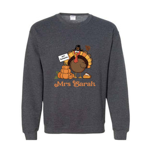 Custom Name Fall Teacher Shirt, I Teach The Cutest Turkeys Shirt, Thankful Teacher Shirt, Turkey Teacher Shirt, Thanksgiving Teacher Shirt