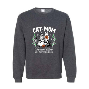 Halloween Cat Mom Sweatshirt, Cat Mom Social Club Sweater, Spooky Season, Cat Mom Sweatshirt, Spooky Cat Sweater