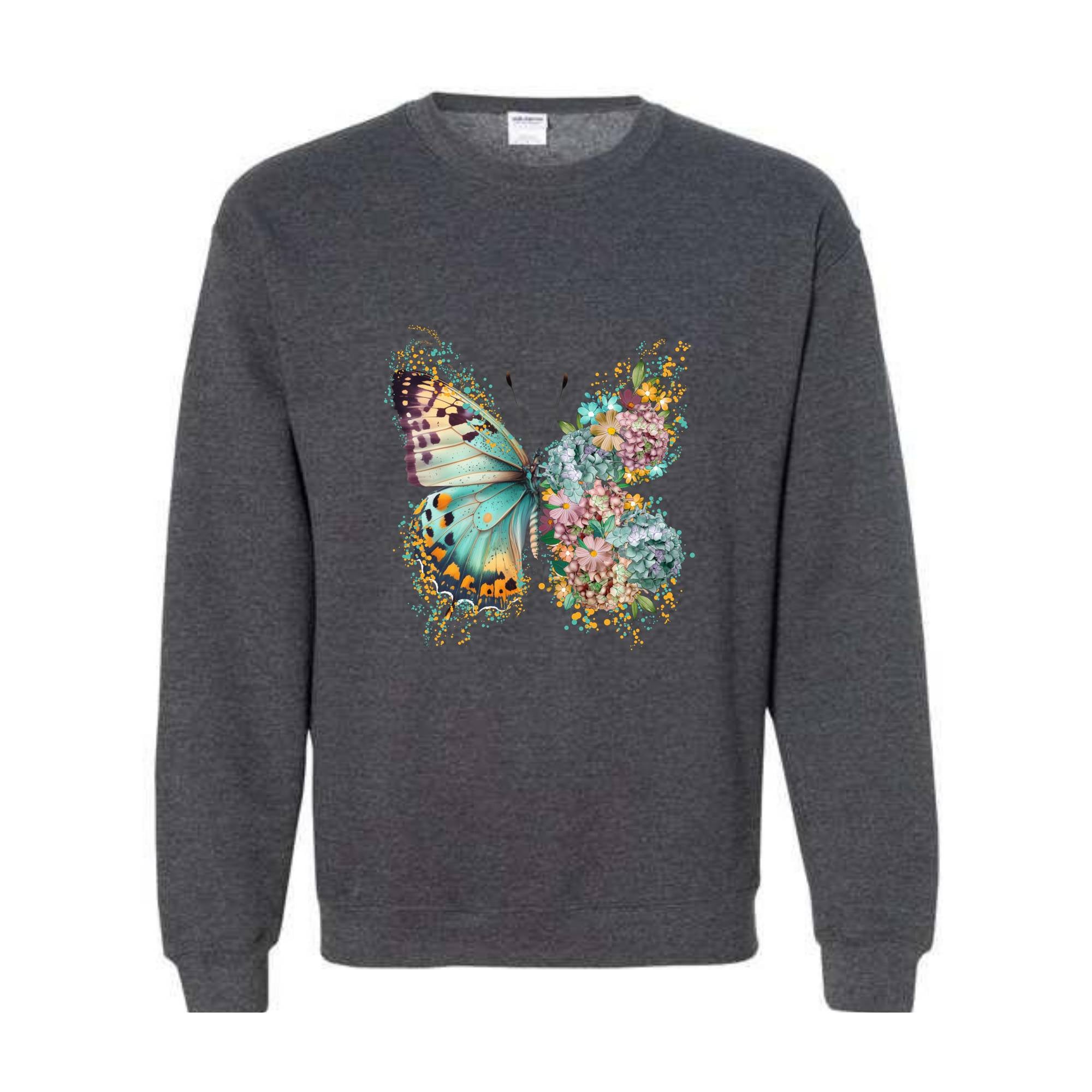 Floral Butterfly Sweatshirt, Hippie Butterfly Sweater, Butterfly Shirt, Butterfly Lover Gift, Boho Butterfly Hoodie, Antisocial Women Shirt