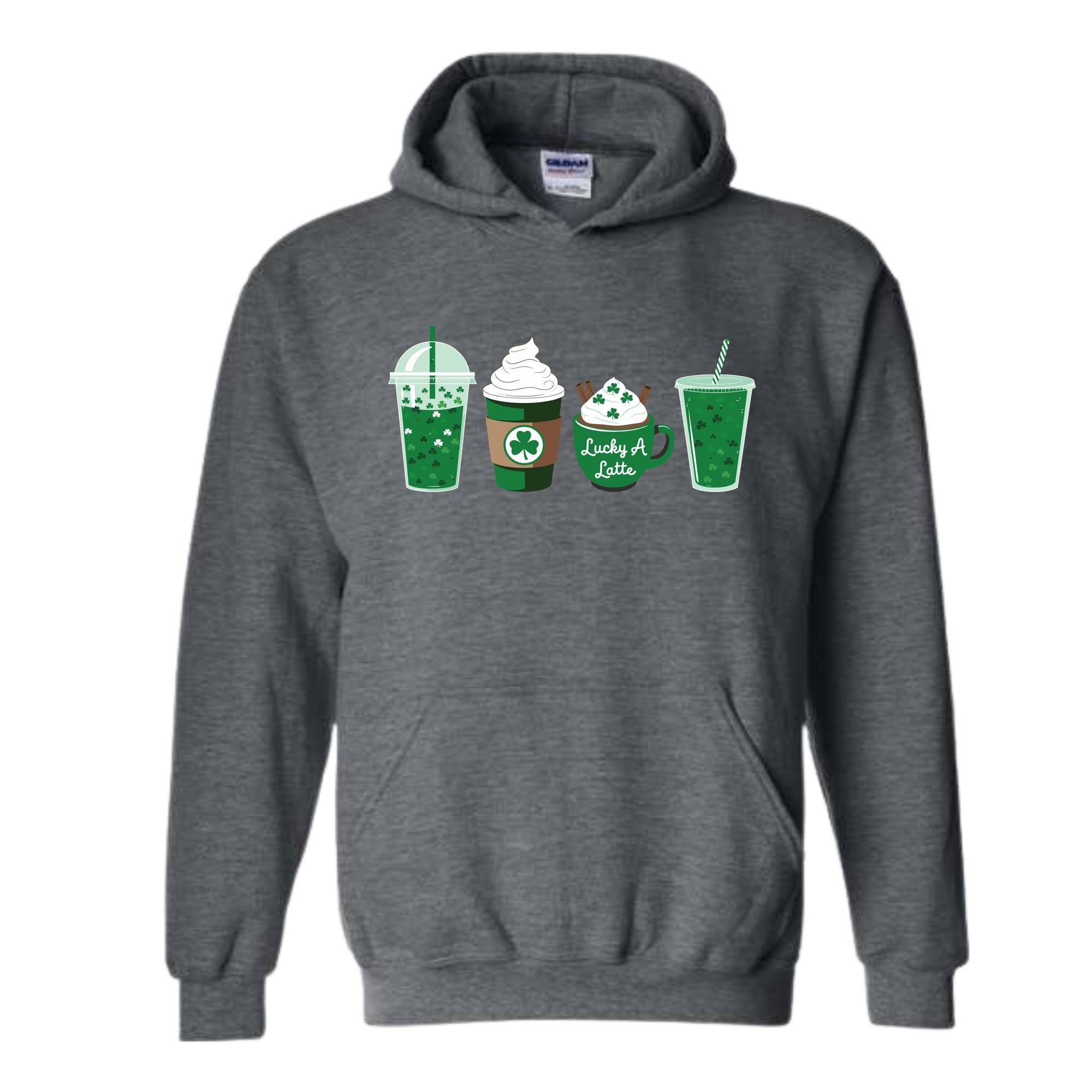 St. Patrick's Coffee Sweatshirt, Lucky Latte Hoodie, St Patrick's Day Hoodie, Funny St Patrick's Day Hoodie, Shamrock Hoodie, Lucky Hoodie