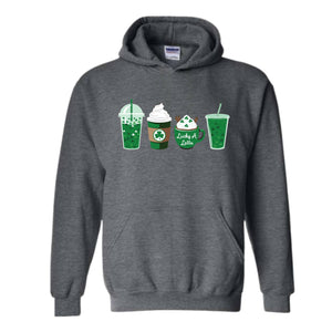 St. Patrick's Coffee Sweatshirt, Lucky Latte Hoodie, St Patrick's Day Hoodie, Funny St Patrick's Day Hoodie, Shamrock Hoodie, Lucky Hoodie