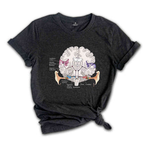 Auditory pathway Shirt, Anatomical Brain Shirt, Anatomy Shirts, Nursing Student Shirt, Doctor Shirt, Cool Brain Shirt, Awareness Gift