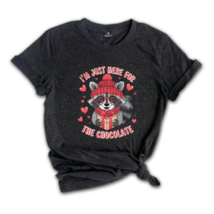 I'm Just Here For The Chocolate Shirt, Funny Racoon Valentines Day Shirt, Single Valentines Day Shirt, Valentines Day Shirt, Raccoon Shirt