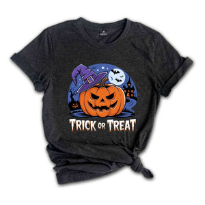 Trick or Treat Shirt Shirt, Halloween Town Shirt Gift, Funny Halloween Shirt, Pumpkin and Bats Shirt, Halloween Party Gift, Halloween Shirt