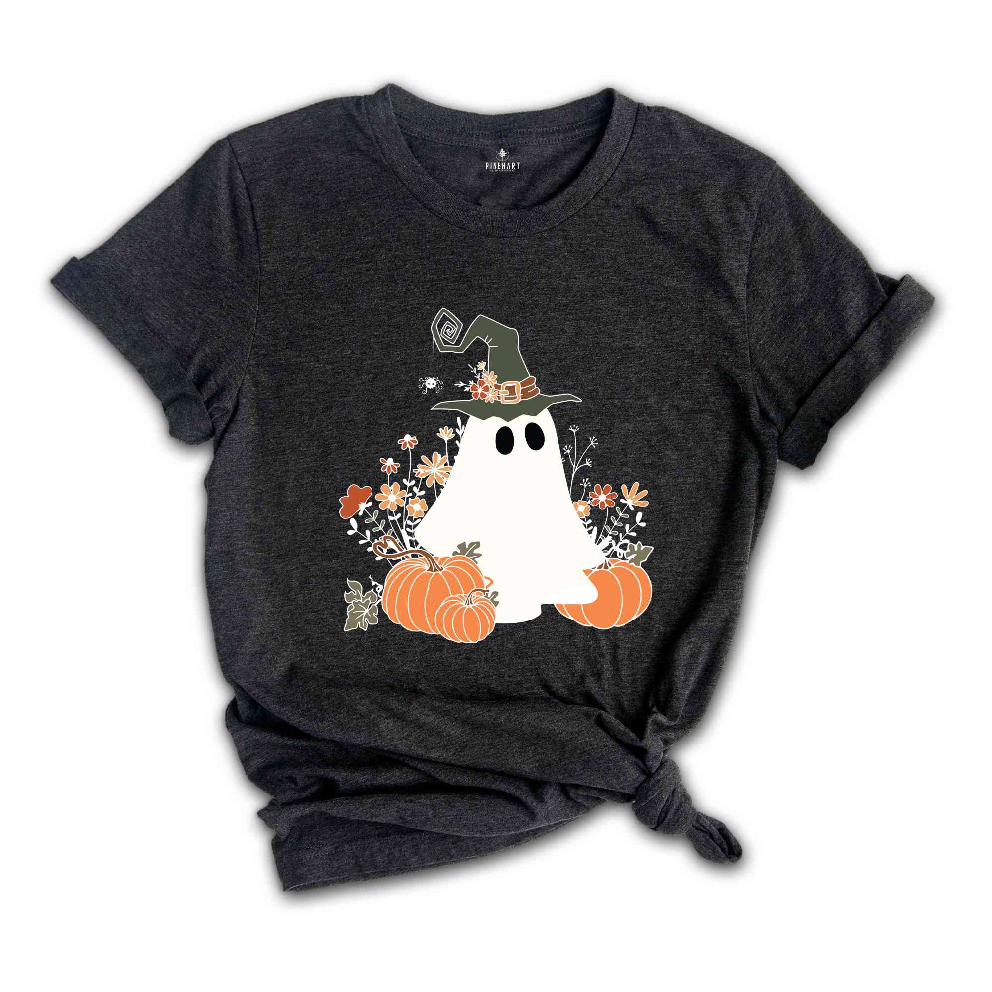 Retro Halloween Pumpkin Shirt, Vintage Floral Halloween Shirt, Retro Ghost Shirt, Vintage Ghost Shirt, Halloween Gifts